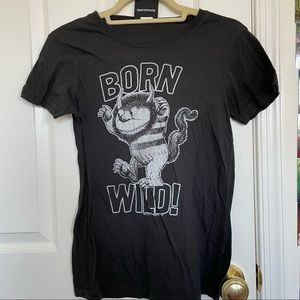 Junk Food Clothing Black 'Born Wild' Graphic Short Sleeve Tee